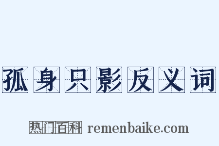 孤身只影反义词是什么意思的图片